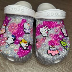 Colorful Beaded Clogs with Cartoon Characters